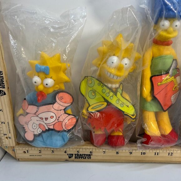 Simpsons Plush Doll Lot Homer Marge Bart Lisa Maggie 5 Pc Set NIP Multicolor - Picture 5 of 5